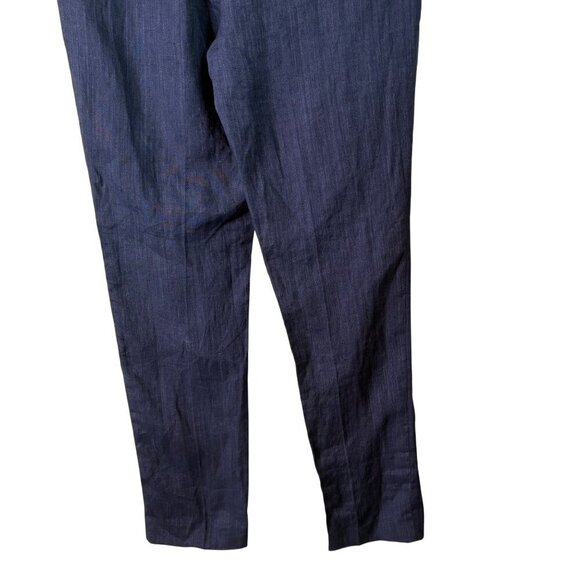 H&M Men's 100% Linen Slim Fit Navy Blue Dress Pants Trousers Size 34 33" Inseam - Picture 7 of 10